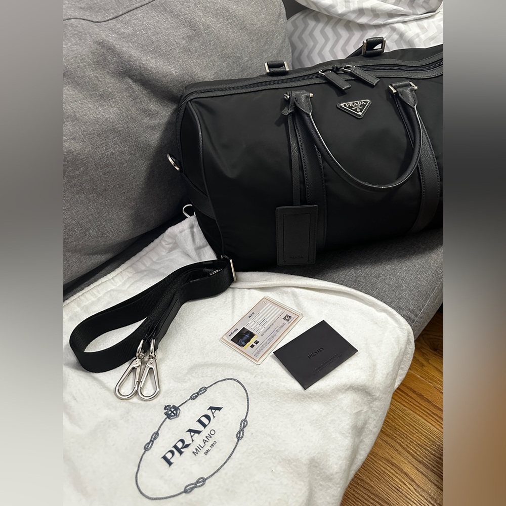 Prada Re-Nylon and Saffiano Duffle Bag
